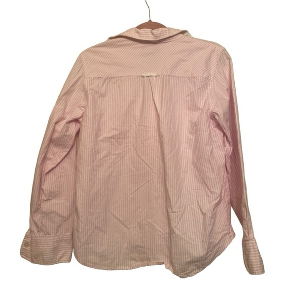 H&M Pink and White Striped Button Down Shirt Kids Size Large - Picture 2 of 6